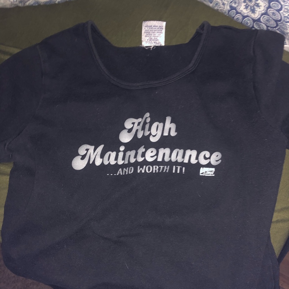 Black “high maintenance” graphic